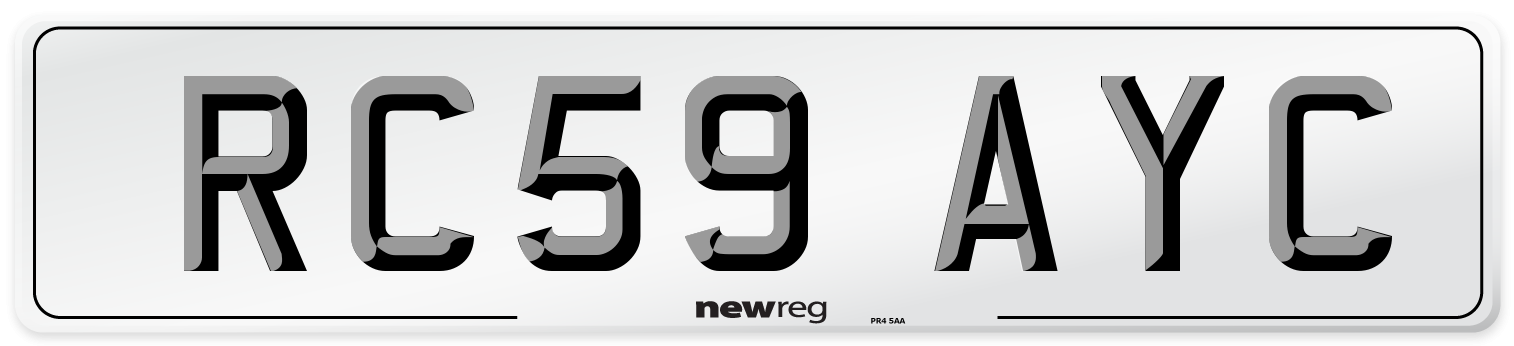 RC59 AYC Number Plate from New Reg